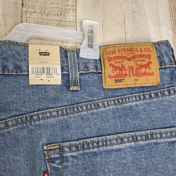 Men's Levi's 550 Relaxed-Fit Stretch Straight Blue Jeans 46x30 New - Picture 10 of 15